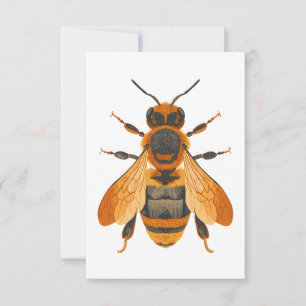 Antique Style Bumble Bee – Vintage Inspired Thank You Card