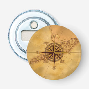 Antique Style Compass Rose Bottle Opener