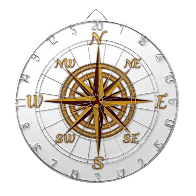 Antique Style Compass Rose Dartboard (Front)