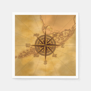 Antique Style Compass Rose Napkin