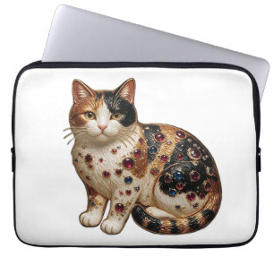 Antique Style Fine Calico Cat  Laptop Sleeve