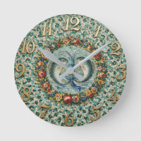Antique Style Floral Mosaic Zodiac Pisces