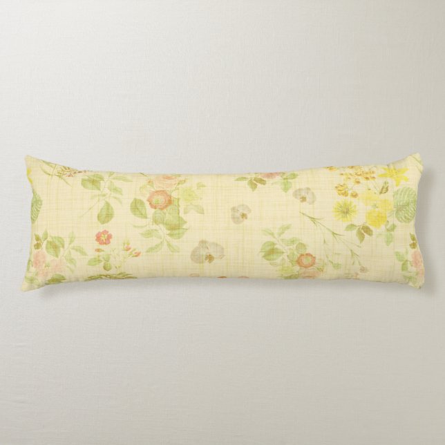 Antique Style Floral Pattern Body Cushion (Front)