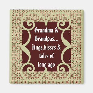 ANTIQUE STYLE GRANDMA & GRANDPA MAGNET