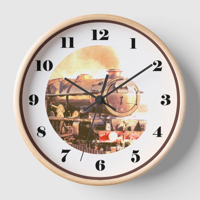 Antique style,  GWR vintage steam locomotive Clock (Front)