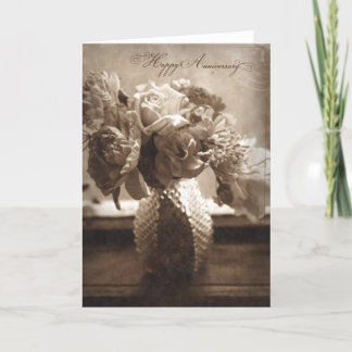 Antique Style Happy Anniversary Card
