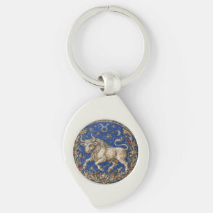 Antique Style Mosaic Zodiac Taurus  Key Ring