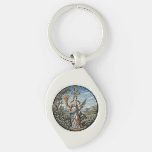 Antique Style Mosaic Zodiac Virgo Key Ring