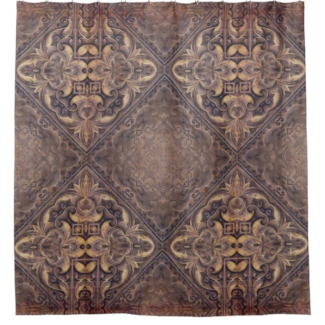 Antique Style Pattern grunge 15 + your ideas Shower Curtain (Front)