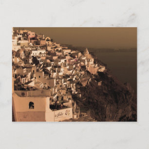 Antique style postcards of Fira, Santorini