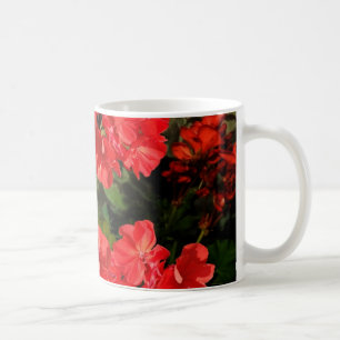 Antique Style Red Geranium Flowers  Gifts Coffee Mug