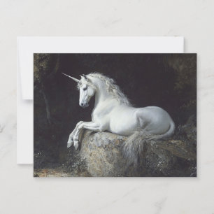 Antique Style Unicorn Painting Postcard