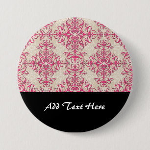 Antique Style Victorian Wallpaper Damask Art 7.5 Cm Round Badge