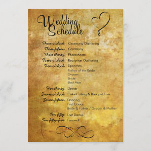 Antique Style Wedding Schedule Invitation