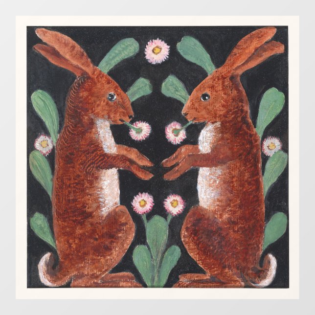 Antique Style Woodland Hare Spring Flower Decor (Sheet)