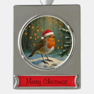 Antique Style Woodland Robin Christmas Ornament