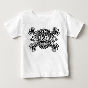 Antique Sugar Skull & Crossbones Baby T-Shirt