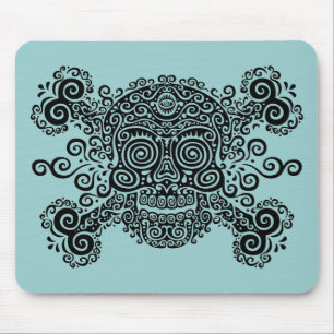 Antique Sugar Skull & Crossbones II Mouse Pad
