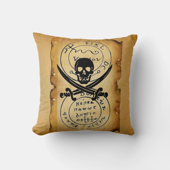 ANTIQUE TALISMAN / PIRATES TREASURE MAP CUSHION (Front)