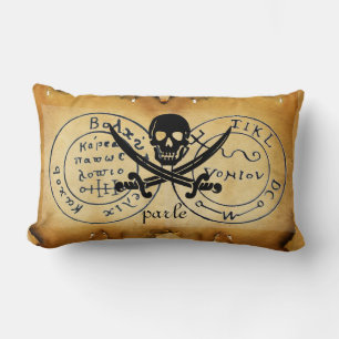 ANTIQUE TALISMAN / PIRATES TREASURE MAP LUMBAR CUSHION