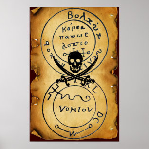 ANTIQUE TALISMAN / PIRATES TREASURE MAP POSTER