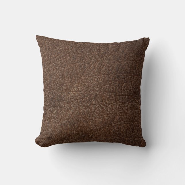 Antique Tan Leather Print Cushion Texture Pattern (Front)