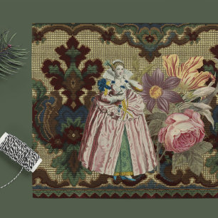 Antique Tapestry & Floral Decoupage Tissue Paper