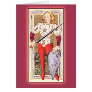 Antique Tarot Playing Card: Jack of Swords