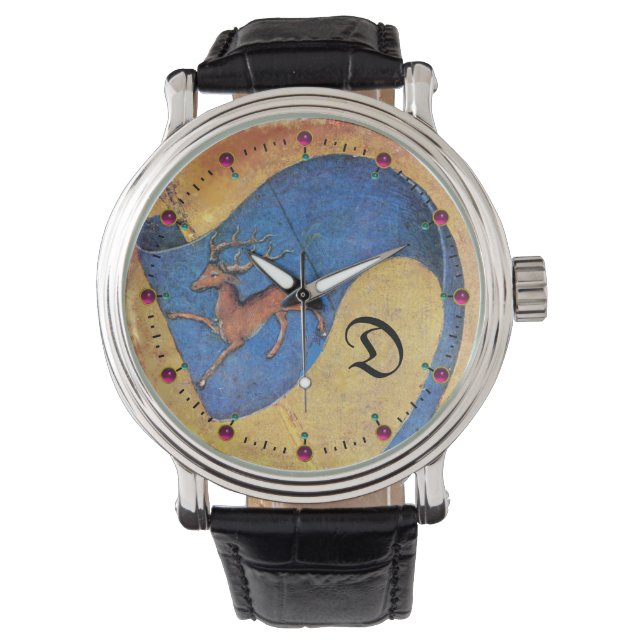 ANTIQUE TAROTS,COURT CARDS,FLAG OF DEER MONOGRAM WATCH (Front)