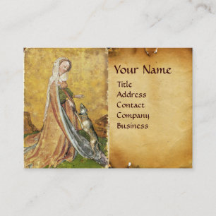 Antique Tarots /German Court Cards/Lady of Dogs Business Card