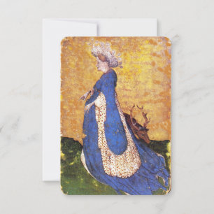 Antique Tarots /German Court Cards/Maid of Harts