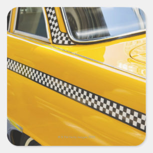 Antique Taxi Square Sticker