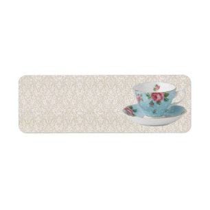 ANTIQUE TEA CUP AND SAUCER ADDRESS LABELS