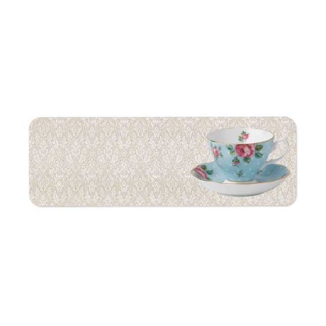 ANTIQUE TEA CUP AND SAUCER ADDRESS LABELS (Front)