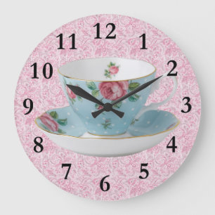 ANTIQUE TEA CUP & SAUCER CLOCK