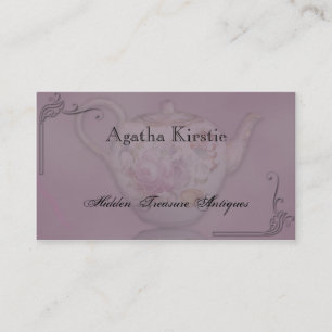 Antique Tea Time on Mauve Business Card