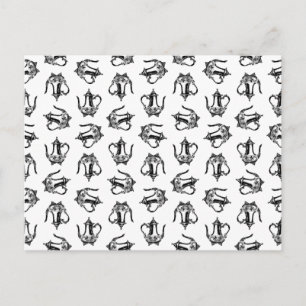 Antique Teapot Vintage Tea Design CUSTOM BG COLOR Postcard