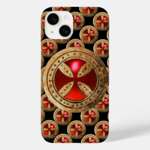 ANTIQUE TEMPLAR CROSS Red Ruby Gem Case-Mate iPhone 14 Case