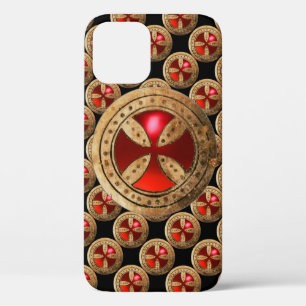 ANTIQUE TEMPLAR CROSS Red Ruby Gem iPhone 12 Case