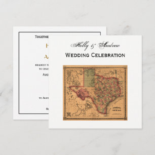 * Antique Texas Map #1 Invitation