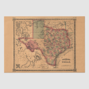 Antique Texas Map #1 Tissue Paper