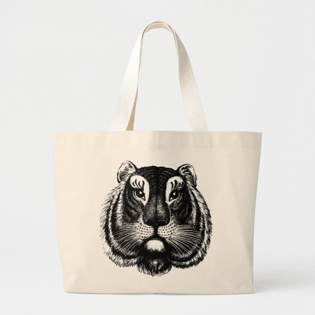 Antique Tiger Cat on Tote Bag (Front)