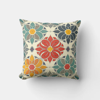 Antique Tile Pattern Seamless Pillow