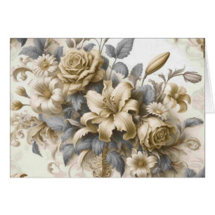 Antique Tinge Golden Floral Perfection