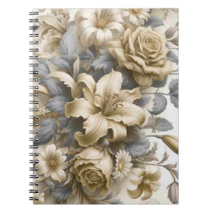 Antique Tinge Yellow Floral Perfection Notebook