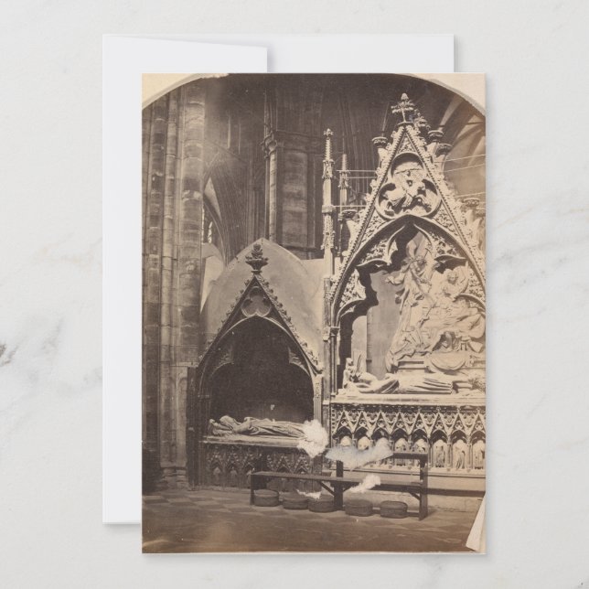 Antique tomb photo Custom Halloween invitation (Front)