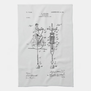 Antique Toy 1904 Patent Drawing Tea Towel