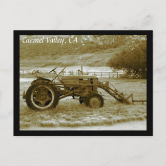 Antique Tractor Carmel Valley, CA Postcard