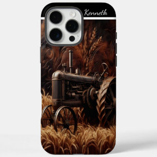 Antique Tractor in Wheat Field iPhone 16 Pro Max Case