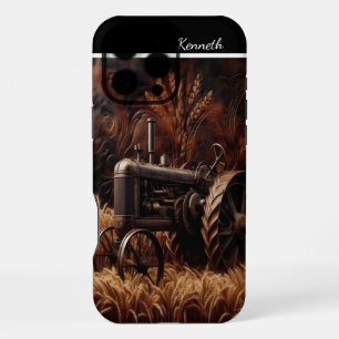 Antique Tractor in Wheat Field iPhone 16 Pro Max Case